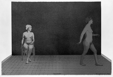 Minna Resnick (American, born 1946). <em>Stage Spirits II</em>, 1978. Lithograph, 15 x 22 3/8 in. (38.1 x 56.8 cm). Brooklyn Museum, Gift of the artist, 79.50. © artist or artist's estate (Photo: Brooklyn Museum, 79.50_bw.jpg)