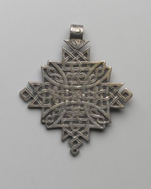 Amhara. <em>Pendant Cross</em>, 19th or 20th century. Silver, 2 x 1 3/4 in. (5.0 x 4.4 cm). Brooklyn Museum, Gift of George V. Corinaldi Jr., 79.72.18. Creative Commons-BY (Photo: Brooklyn Museum, 79.72.18_front_PS6.jpg)