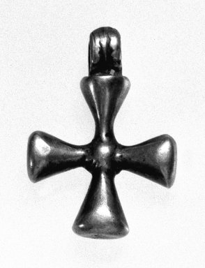 Amhara. <em>Pendant Cross</em>, 19th or 20th century. Silver, 1 1/4 x 7/8 in. (3.2 x 2.3 cm). Brooklyn Museum, Gift of George V. Corinaldi Jr., 79.72.8. Creative Commons-BY (Photo: Brooklyn Museum, 79.72.8_bw.jpg)