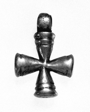Amhara. <em>Pendant Cross</em>, 19th or 20th century. Silver, 1 1/2 x 7/8 in. (3.4 x 2.3 cm). Brooklyn Museum, Gift of George V. Corinaldi Jr., 79.72.9. Creative Commons-BY (Photo: Brooklyn Museum, 79.72.9_bw.jpg)