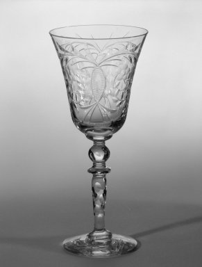 Libbey Glass Company (founded 1888). <em>One Piece from Table Setting</em>, ca. 1933. Cut and engraved crystal, 5 in. (12.7 cm). Brooklyn Museum, Gift of Mrs. Homer Kripke, 79.78.4. Creative Commons-BY (Photo: Brooklyn Museum, 79.78.4_bw.jpg)