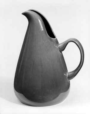 Russel Wright (American, 1904-1976). <em>Pitcher</em>, Designed 1937; Manufactured: ca. 1938. Glazed earthenware, 10 1/2 x 8 1/2 x 6 1/2 in. (26.7 x 21.6 x 16.5 cm). Brooklyn Museum, Gift of Andrew and Ina Feuerstein, 80.169.1. Creative Commons-BY (Photo: Brooklyn Museum, 80.169.1_bw.jpg)