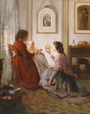 Aaron Draper Shattuck (American, 1832-1928). <em>The Shattuck Family, with Grandmother, Mother and Baby William</em>, 1865. Oil on canvas, 20 x 15 7/8 in. (50.8 x 40.3 cm). Brooklyn Museum, Given in memory of Mary and John D. Nodine, by Judith and Wilbur Ross, 80.192 (Photo: Brooklyn Museum, 80.192_SL1.jpg)