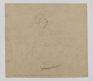 Indian. <em>Portrait of Ali Bahadur Peshvi Dikhani</em>, ca. 1825. Ink on paper, sheet: 5 x 5 1/2 in.  (12.7 x 14.0 cm). Brooklyn Museum, Gift of Marilyn W. Grounds, 80.261.14 (Photo: Brooklyn Museum, 80.261.14_IMLS_PS4.jpg)