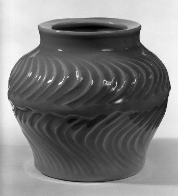 Ueda Tsuneji (Japanese, born 1914). <em>Vase</em>, 20th century. Celadon, 5 3/4 x 6 1/4 in. (14.6 x 15.9 cm). Brooklyn Museum, Gift of Sidney B. Cardozo, Jr., 80.69.1. Creative Commons-BY (Photo: Brooklyn Museum, 80.69.1_bw.jpg)