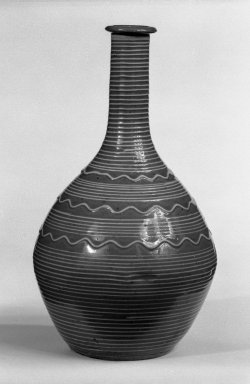  <em>Wine Bottle</em>, first half 19th century. Glazed stoneware; Tamba ware, 10 1/2 x 5 1/2 in. (26.7 x 14 cm). Brooklyn Museum, Gift of the Carroll Family Collection, 80.70.3. Creative Commons-BY (Photo: Brooklyn Museum, 80.70.3_bw.jpg)