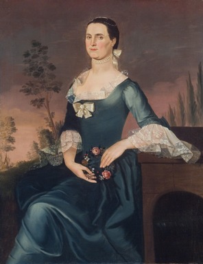 William Johnston (American, 1732-1772). <em>Mrs.Thomas Mumford VI</em>, 1763. Oil on canvas, 49 15/16 x 38 13/16 in. (126.9 x 98.6 cm). Brooklyn Museum, Dick S. Ramsay Fund, 80.80 (Photo: Brooklyn Museum, 80.80.jpg)
