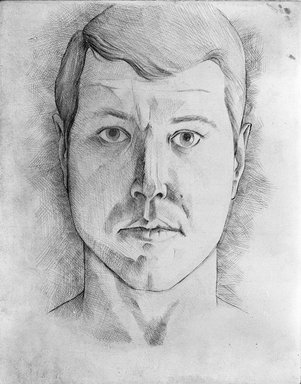 Robert Gordy (American, 1933-1986). <em>Self Portrait</em>, 1960. Silver point on paper, 11 1/2 x 9 in. (29.2 x 22.9 cm). Brooklyn Museum, Gift of the artist, 80.85. © artist or artist's estate (Photo: Brooklyn Museum, 80.85_bw.jpg)