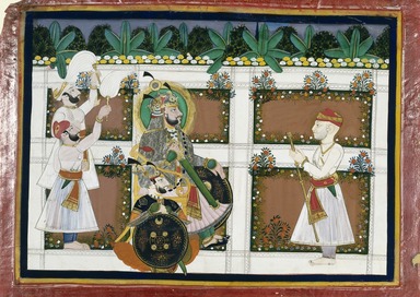Indian. <em>Maharaja Ram Singh of Kota</em>, mid-19th century. Opaque watercolor and gold on paper, sheet: 10 1/2 x 14 5/8 in.  (26.7 x 37.1 cm). Brooklyn Museum, Anonymous gift, 81.192.7 (Photo: Brooklyn Museum, 81.192.7_IMLS_SL2.jpg)