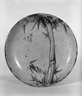  <em>Plate</em>, early 20th century. Seto ware, 9 3/4 in. (24.8 cm). Brooklyn Museum, Gift of William D. Stiehm, 81.205.14. Creative Commons-BY (Photo: Brooklyn Museum, 81.205.14_bw.jpg)