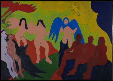 Bob Thompson (American, 1937-1966). <em>The Judgement</em>, 1963. Oil on canvas, 60 x 84in. (152.4 x 213.4cm). Brooklyn Museum, A. Augustus Healy Fund, 81.214. © artist or artist's estate (Photo: Brooklyn Museum, 81.214_PS20.jpg)
