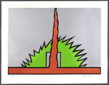 Nicholas Krushenick (American, 1929–1999). <em>Mount Cadillac</em>, 1980. Screenprint, Sheet: 40 3/4 x 30 3/16 in. (103.5 x 76.7 cm). Brooklyn Museum, Gift of Irwin Shubert, 81.243.14. © artist or artist's estate (Photo: Brooklyn Museum, 81.243.14_PS9.jpg)
