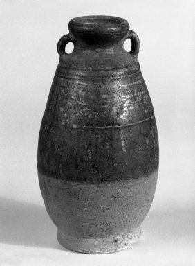  <em>Eared Jarlet</em>, 14th-15th century. Stoneware, 4 3/4 x 2 1/4 in. (12.1 x 5.7 cm). Brooklyn Museum, Gift of Dr. Jerome Krieger, 81.289.9. Creative Commons-BY (Photo: Brooklyn Museum, 81.289.9_cropped_bw.jpg)