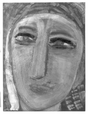 Consuelo Kanaga (American, 1894-1978). <em>[Untitled] (Portrait)</em>. Watercolor on paper, 12 x 9 in.  (30.5 x 22.9 cm). Brooklyn Museum, Gift of Wallace B. Putnam, 81.318.16 (Photo: Brooklyn Museum, 81.318.16_bw.jpg)