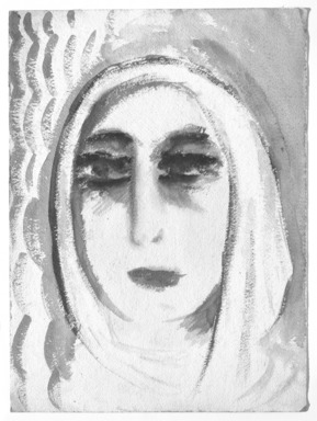 Consuelo Kanaga (American, 1894-1978). <em>[Untitled] (Woman)</em>. Watercolor on paper, 16 x 11 7/8 in.  (40.6 x 30.2 cm). Brooklyn Museum, Gift of Wallace B. Putnam, 81.318.24 (Photo: Brooklyn Museum, 81.318.24_bw.jpg)