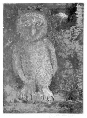 Consuelo Kanaga (American, 1894-1978). <em>[Untitled] (Owl)</em>. Pastel and watercolor on paper, mounted, Sheet: 14 x 10 1/8 in.  (35.6 x 25.7 cm);. Brooklyn Museum, Gift of Wallace B. Putnam, 81.318.28 (Photo: Brooklyn Museum, 81.318.28_bw.jpg)