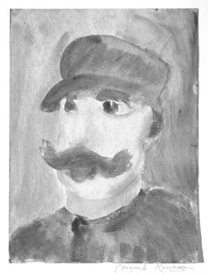 Consuelo Kanaga (American, 1894-1978). <em>[Untitled] (Man)</em>. Watercolor on paper, mounted, Sheet: 12 1/8 x 9 in.  (30.8 x 22.9 cm);. Brooklyn Museum, Gift of Wallace B. Putnam, 81.318.30 (Photo: Brooklyn Museum, 81.318.30_bw.jpg)