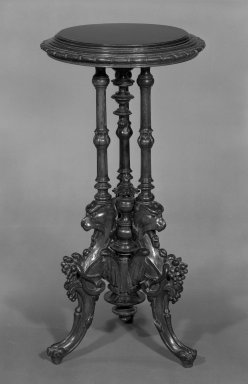 Alexander Roux (American, born France, 1813–1886 (active New York, 1836–1880)). <em>Stand</em>, ca. 1850. Rosewood, 30 x 15 x 15 in. (76.2 x 38.1 x 38.1 cm). Brooklyn Museum, H. Randolph Lever Fund, 81.33. Creative Commons-BY (Photo: Brooklyn Museum, 81.33_bw.jpg)