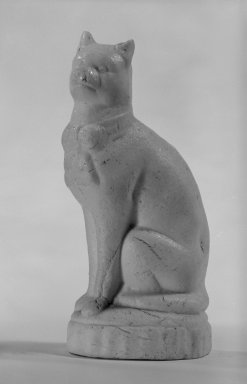  <em>Figure of Cat</em>, ca. 1880. Hard-paste porcelain, 4 x 1 3/4 x 1 1/2 in. (10.2 x 4.4 x 3.8 cm). Brooklyn Museum, Bequest of Dr. Grace McLean Abbate, 81.53.22. Creative Commons-BY (Photo: Brooklyn Museum, 81.53.22_bw.jpg)