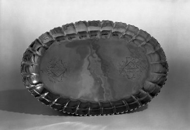 Paul de Lamerie (British, born Netherlands, 1688-1751). <em>Spoon Tray</em>. Silver Brooklyn Museum, Bequest of Donald S. Morrison, 81.54.29. Creative Commons-BY (Photo: Brooklyn Museum, 81.54.29_acetate_bw.jpg)