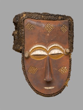 Kuba (Lele subgroup). <em>Mask</em>, late 19th or early 20th century. Wood, pigments, fiber, 13 x 9 1/2 x 8 1/2 in. (33 x 24.1 x 21.6 cm). Brooklyn Museum, Mr. and Mrs. Milton F. Rosenthal, Carll H. de Silver Fund and A. Augustus Healy Fund, 82.160. Creative Commons-BY (Photo: Brooklyn Museum, 82.160_PS1.jpg)