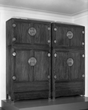  <em>Cabinet, One of Pair</em>, ca. 1600. Zhangmu (Camphorwood), clothes section: 106 1/8 in. (269.6 cm). Brooklyn Museum, Gift of Mr. and Mrs. Harry Feinberg and Dr. and Mrs. Robert Feinberg, 82.174.2. Creative Commons-BY (Photo: , 82.174.1_82.174.2_bw.jpg)