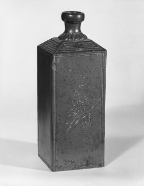  <em>Sake Bottle</em>, ca. 1860. Stoneware, Bizen ware Brooklyn Museum, Gift of John M. Lyden, 82.184.3. Creative Commons-BY (Photo: Brooklyn Museum, 82.184.3_bw.jpg)