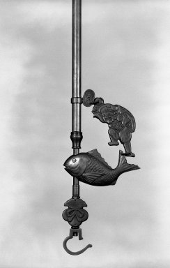  <em>Pot Hook</em>, mid-19th century. Cast brass, 63 x 8 1/2 in. (160 x 21.6 cm). Brooklyn Museum, Gift of Dr. Kenneth Rosenbaum, 82.188.3. Creative Commons-BY (Photo: Brooklyn Museum, 82.188.3_bw.jpg)