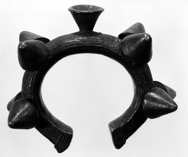 Possibly Lobi. <em>Bracelet</em>, late 19th-early 20th century. Brass, diam.: 4 1/2 in. (11.5 cm). Brooklyn Museum, Gift of Mr. and Mrs. Arnold Syrop, 82.215.10. Creative Commons-BY (Photo: Brooklyn Museum, 82.215.10_bw.jpg)