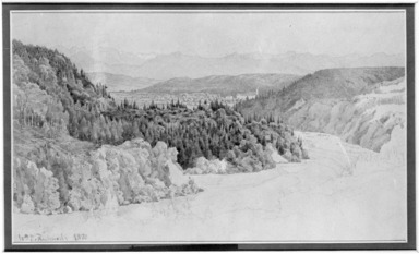 William Trost Richards (American, 1833–1905). <em>Landscape</em>. Watercolor and pencil on paper, Sheet: 7 7/16 x 11 3/4 in. (18.9 x 29.8 cm). Brooklyn Museum, Gift of Mr. and Mrs. Wilbur L. Ross, Jr., 82.246.2 (Photo: Brooklyn Museum, 82.246.2_bw.jpg)