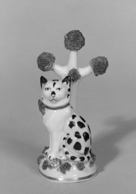  <em>Figure of Cat</em>, 19th century. Ceramic, 3 3/4 x 1 5/8 x 2 in. (9.5 x 4.1 x 5.1 cm). Brooklyn Museum, Gift of the Estate of Ronald Hart, 82.3. Creative Commons-BY (Photo: Brooklyn Museum, 82.3_bw.jpg)