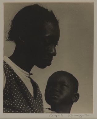 Consuelo Kanaga (American, 1894-1978). <em>Mother and Son or The Question (Florida)</em>, 1950. Gelatin silver print, frame: 20 1/16 × 15 1/16 × 1 1/2 in. (51 × 38.3 × 3.8 cm). Brooklyn Museum, Gift of Wallace B. Putnam from the Estate of Consuelo Kanaga, 82.65.13 (Photo: Brooklyn Museum, 82.65.13_PS20.jpg)