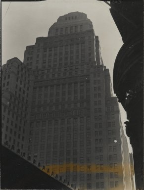 Consuelo Kanaga (American, 1894-1978). <em>[Untitled] (Building in New York City)</em>. Gelatin silver photograph, 4 x 3 in. (10.2 x 7.6 cm). Brooklyn Museum, Gift of Wallace B. Putnam from the Estate of Consuelo Kanaga, 82.65.153 (Photo: Brooklyn Museum, 82.65.153_PS2.jpg)