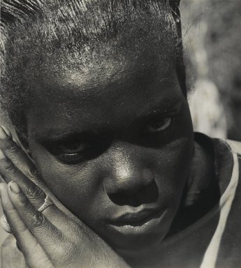 Consuelo Kanaga (American, 1894-1978). <em>[Untitled] (Girl)</em>. Gelatin silver print, 6 1/2 x 5 7/8 in. (16.5 x 14.9 cm). Brooklyn Museum, Gift of Wallace B. Putnam from the Estate of Consuelo Kanaga, 82.65.155 (Photo: Brooklyn Museum, 82.65.155_PS2.jpg)