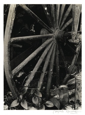 Consuelo Kanaga (American, 1894-1978). <em>[Untitled] (Wagon Wheel)</em>. Gelatin silver print, 9 1/2 x 7 in. (24.1 x 17.8 cm). Brooklyn Museum, Gift of Wallace B. Putnam from the Estate of Consuelo Kanaga, 82.65.2240 (Photo: Brooklyn Museum, 82.65.2240_PS2.jpg)