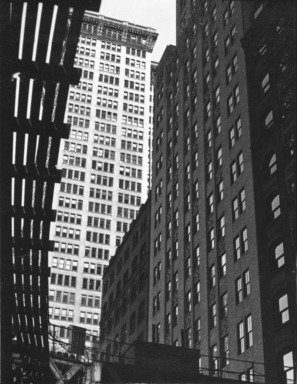 Consuelo Kanaga (American, 1894-1978). <em>[Untitled] (Architectural Abstraction, New York)</em>, 1930s or 1940s. Gelatin silver print, Image: 4 x 3 1/8 in. (10.2 x 7.9 cm). Brooklyn Museum, Gift of Wallace B. Putnam from the Estate of Consuelo Kanaga, 82.65.243 (Photo: Brooklyn Museum, 82.65.243_bw_IMLS.jpg)