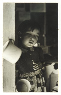 Consuelo Kanaga (American, 1894-1978). <em>[Untitled] (Native American Child, New Mexico)</em>, 1950s. Toned gelatin silver print, 7 1/2 x 4 5/8in. (19.1 x 11.7cm). Brooklyn Museum, Gift of Wallace B. Putnam from the Estate of Consuelo Kanaga, 82.65.369 (Photo: Brooklyn Museum, 82.65.369_PS2.jpg)