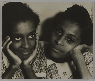 Consuelo Kanaga (American, 1894-1978). <em>Two Women, Harlem</em>, ca. 1938. Toned gelatin silver print, frame: 22 13/16 × 16 13/16 × 1 1/2 in. (57.9 × 42.7 × 3.8 cm). Brooklyn Museum, Gift of Wallace B. Putnam from the Estate of Consuelo Kanaga, 82.65.424 (Photo: Brooklyn Museum, 82.65.424_PS20.jpg)