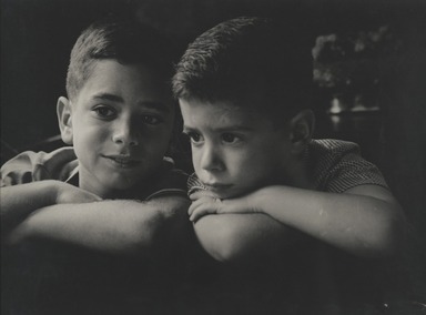 Consuelo Kanaga (American, 1894-1978). <em>[Untitled] (Dick and Tommy Plotz)</em>. Gelatin silver photograph, 8 7/8 x 12 1/8 in. (22.5 x 30.8 cm). Brooklyn Museum, Gift of Wallace B. Putnam from the Estate of Consuelo Kanaga, 82.65.6 (Photo: Brooklyn Museum, 82.65.6_PS2_edited.jpg)