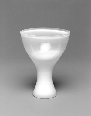 Russel Wright (American, 1904-1976). <em>Stem Glass, "Theme Formal Ware,"</em> 1963. Glass, 4 1/8 x 3 1/8 x 3 1/8 in. (10.5 x 7.9 x 7.9 cm). Brooklyn Museum, Gift of Paul F. Walter, 83.108.114. Creative Commons-BY (Photo: Brooklyn Museum, 83.108.114_bw.jpg)