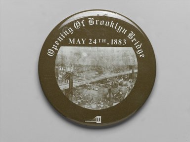 Unknown. <em>Button</em>, 1983. Metal, 2 7/8 in. (7.3 cm). Brooklyn Museum, Ella C. Woodward Memorial Fund, 83.126.12. Creative Commons-BY (Photo: Brooklyn Museum, 83.126.12_PS2.jpg)