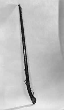 <em>Matchlock Gun</em>, 18th century. Iron, wood, Length: 53 3/4 in. (136.5 cm). Brooklyn Museum, Gift of Dr. and Mrs. John P. Lyden, 83.168.11. Creative Commons-BY (Photo: Brooklyn Museum, 83.168.11_bw.jpg)