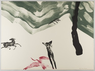 Mary Frank (American, born 1933). <em>Path</em>, ca. 1973. Lithograph in color, 22 5/8 x 30 3/16 in. (57.5 x 76.6 cm). Brooklyn Museum, Gift of Dr. and Mrs. Samuel S. Mandel, 83.221.6. © artist or artist's estate (Photo: Brooklyn Museum, 83.221.6_PS20.jpg)