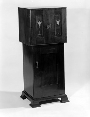 Possibly Harvey Ellis (1852-1942). <em>Music Cabinet</em>, 1902-1904. Mahogany, 48 3/4 x 20 x 18 5/8 in. (123.8 x 50.8 x 47.3 cm). Brooklyn Museum, Gift of Edgar O. Smith, 83.227. Creative Commons-BY (Photo: Brooklyn Museum, 83.227_bw.jpg)