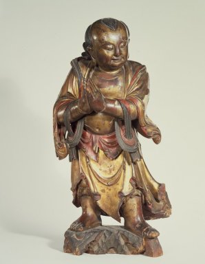  <em>Altar Attendant</em>, 1368-1644. Gilt and polychromed wood, 26 x 13 1/2 in. (66 x 34.3 cm). Brooklyn Museum, Gift of Dr. David Kinne, 83.238. Creative Commons-BY (Photo: Brooklyn Museum, 83.238.jpg)