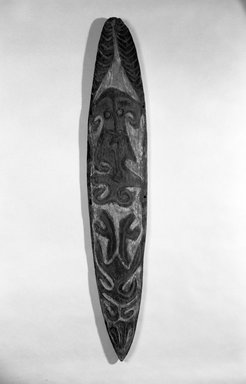  <em>Spirit Board (Gope)</em>. Wood, pigment, 53 1/4 x 9 3/4 in. (135.3 x 24.8 cm). Brooklyn Museum, Gift of Marcia and John Friede and Mrs. Melville W. Hall, 83.246.6. Creative Commons-BY (Photo: Brooklyn Museum, 83.246.6_bw.jpg)