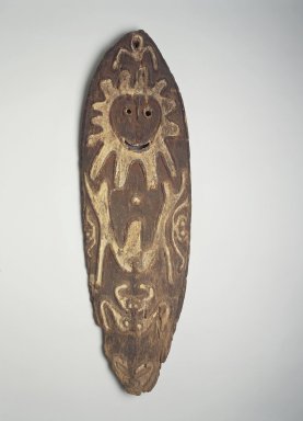  <em>Spirit Board (Gope)</em>. Wood, pigment, 46 x 14 3/4 x 3 in. (116.8 x 37.5 x 7.6 cm). Brooklyn Museum, Gift of Marcia and John Friede and Mrs. Melville W. Hall, 83.246.7. Creative Commons-BY (Photo: Brooklyn Museum, 83.246.7.jpg)