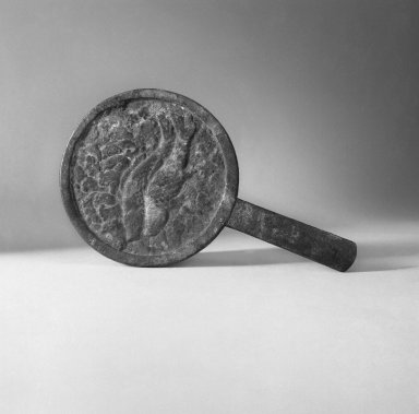  <em>Wedding Mirror</em>, 15th century. Bronze, 8 x 4 3/4 in.  (20.3 x 12.1 cm). Brooklyn Museum, Anonymous gift, 83.32.6. Creative Commons-BY (Photo: Brooklyn Museum, 83.32.6_bw.jpg)