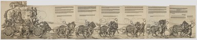Albrecht Dürer (German, 1471-1528). <em>The Great Triumphal Chariot of the Emperor Maximilian I</em>, 1522, begun 1518. Woodcut from eight blocks on eight sheets of laid paper, 16 x 95 in. (40.5 x 241.3 cm). Brooklyn Museum, Gift of The Roebling Society, 83.43a-h (Photo: Brooklyn Museum Photograph, 83.43a-h_PS11.jpg)