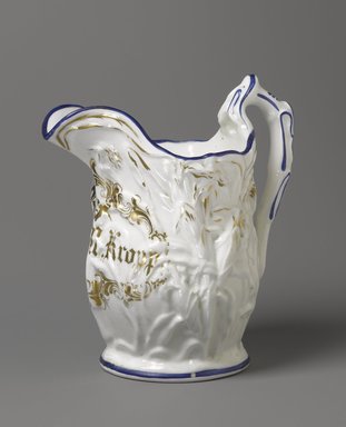 F. K. M. Kropp. <em>Pitcher</em>, 1850–1861. Porcelain, 10 1/4 x 9 1/2 x 6 1/4 in. (26 x 24.1 x 15.9 cm). Brooklyn Museum, H. Randolph Lever Fund, 84.127. Creative Commons-BY (Photo: Brooklyn Museum, 84.127_PS6.jpg)